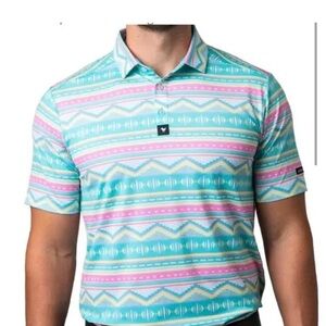 Bad Birdie Shirt Adult Medium Polo Performance Stretch Golf All Over Print Mens